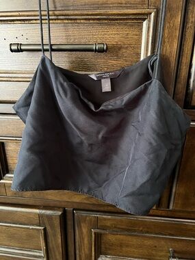 Banana Republic Black Silk Cowl Crop Tank
